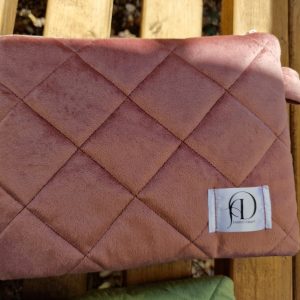 Handmade Rose Dust velvet Kindle pouch with gold heart cotton lining – A&D Fabric Craft
