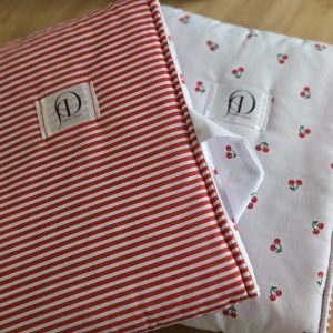 Handmade Candy Stripes Book Sleeve with Cherry Print Lining – A&D Fabric Craft