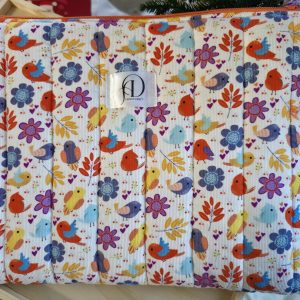 Colourful Birds Laptop Sleeve - Cozy Corduroy & Daisy Lining